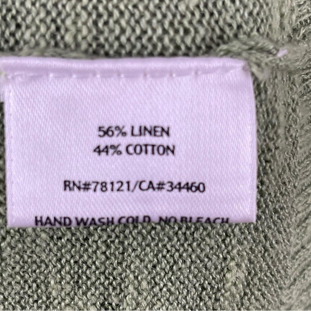Eileen Fisher Green Linen Sweater Vest Cardigan Lagenlook Minimalist Sz. S - Picture 9 of 9